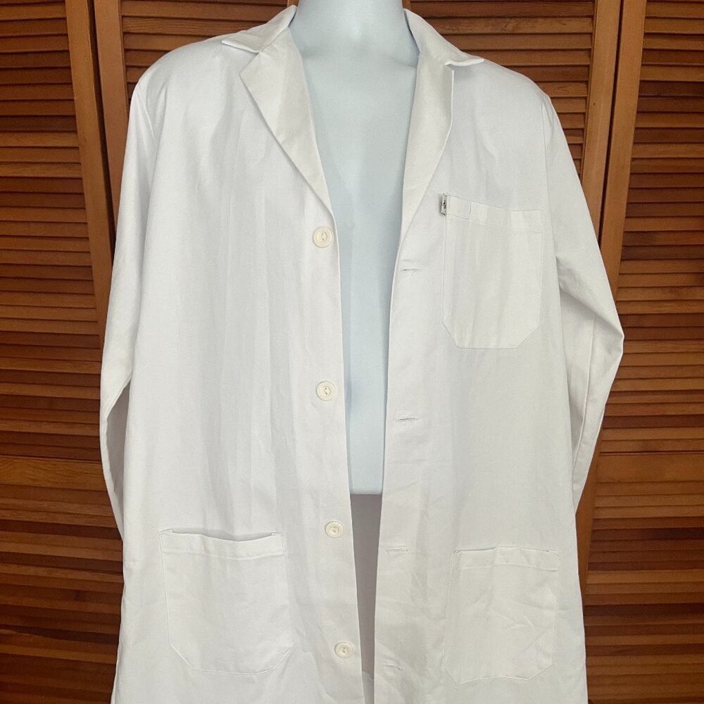 NWT DR UNIFORMS UNISEX SZ XS 100% COTTON WHITE LAB COAT